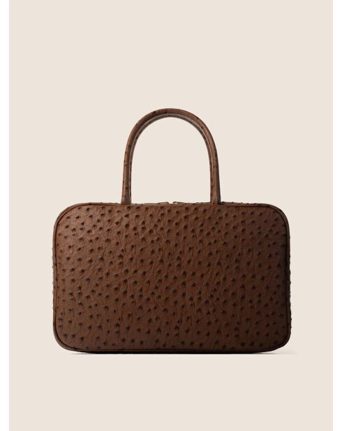 Bolso Nova Chic de piel marrón - 37x13 cm