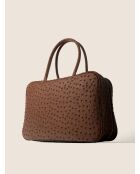 Bolso Nova Chic de piel marrón - 37x13 cm