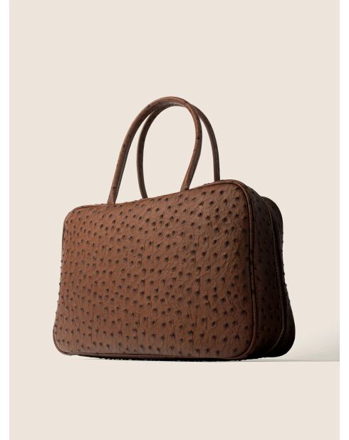 Bolso Nova Chic de piel marrón - 37x13 cm