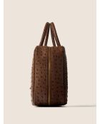 Bolso Nova Chic de piel marrón - 37x13 cm