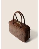 Bolso Nova Chic de piel marrón - 37x13 cm