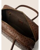 Bolso Nova Chic de piel marrón - 37x13 cm