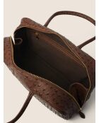 Bolso Nova Chic de piel marrón - 37x13 cm