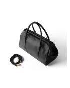 Borsa a mano Dr Quinn in pelle nera - 47x15 cm
