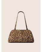 Impresionante bolso de hombro de piel de leopardo - 28x12 cm