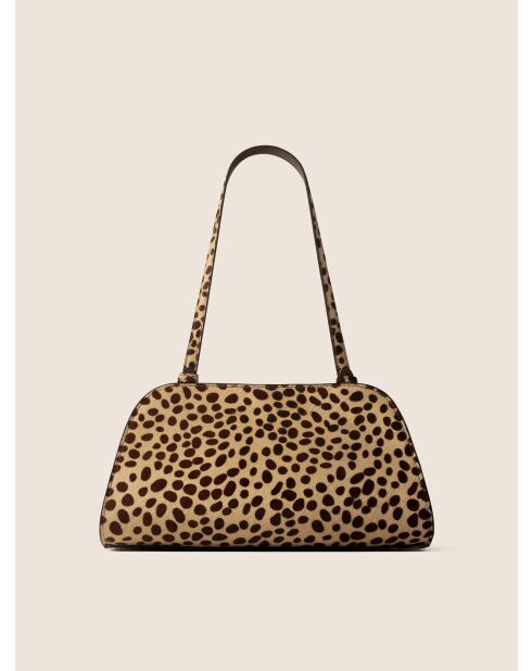 Impresionante bolso de hombro de piel de leopardo - 28x12 cm