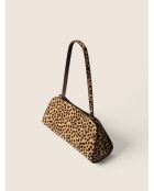 Impresionante bolso de hombro de piel de leopardo - 28x12 cm