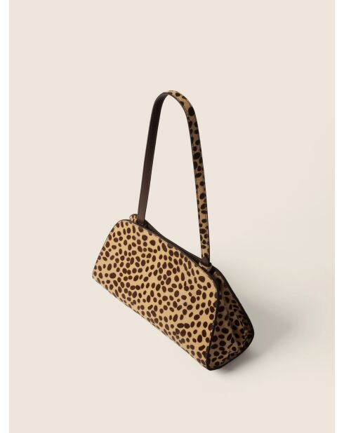 Impresionante bolso de hombro de piel de leopardo - 28x12 cm