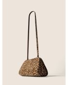 Impresionante bolso de hombro de piel de leopardo - 28x12 cm