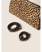 Impresionante bolso de hombro de piel de leopardo - 28x12 cm