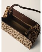Impresionante bolso de hombro de piel de leopardo - 28x12 cm