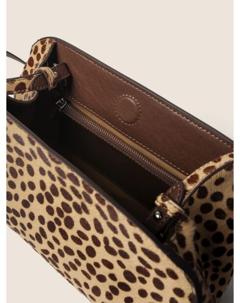 Impresionante bolso de hombro de piel de leopardo - 28x12 cm