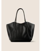 Sac cabas en cuir Big Big World New noir - 55x25 cm