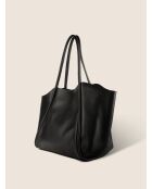 Sac cabas en cuir Big Big World New noir - 55x25 cm