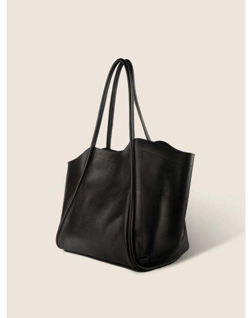 Bolso Big Big World New de piel negra - 55x25 cm