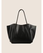 Sac cabas en cuir Big Big World New noir - 55x25 cm