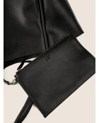 Sac cabas en cuir Big Big World New noir - 55x25 cm