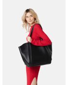 Sac cabas en cuir Big Big World New noir - 55x25 cm