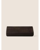 Adembenemende donkerbruine fluwelen schoudertas - 28x12 cm