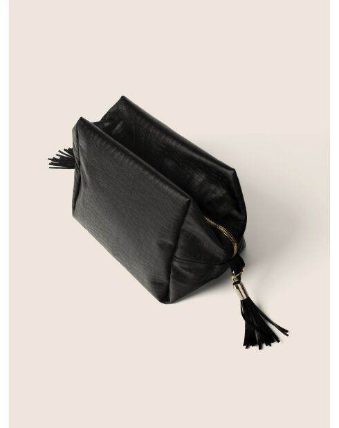 Bolsa de maquillaje de piel negra - 20x27 cm