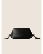 Trousse de maquillage en cuir noire - 20x27 cm