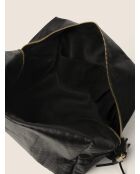 Trousse de maquillage en cuir noire - 20x27 cm
