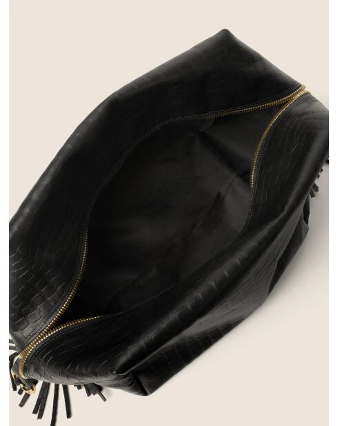 Trousse de maquillage en cuir noire - 20x27 cm