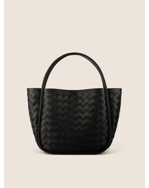Bolso Petite Basket de piel negra - 34x10 cm