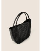 Petite Basket zwarte leren draagtas - 34x10 cm