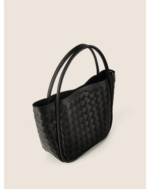 Bolso Petite Basket de piel negra - 34x10 cm
