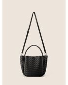 Petite Basket zwarte leren draagtas - 34x10 cm