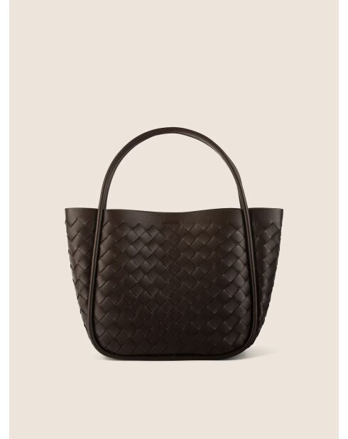 Bolso Petite Basket de piel café - 34x10 cm