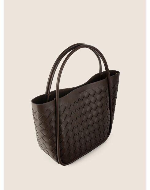 Bolso Petite Basket de piel café - 34x10 cm