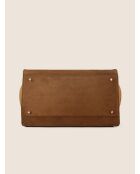 Bolso de mano Bon Voyage de piel aterciopelada coñac - 40x23 cm