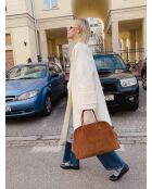 Bolso de mano Bon Voyage de piel aterciopelada coñac - 40x23 cm