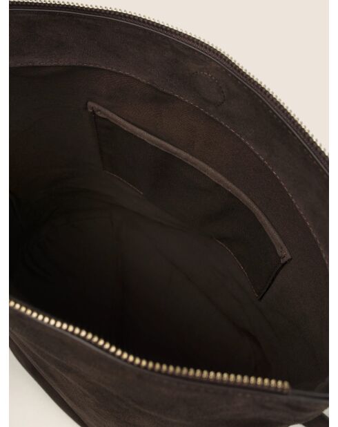 Sac bandoulière en cuir Feral Code marron - 37x20 cm