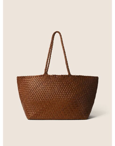 Bolso Summer Affair de piel marrón - 60x18 cm