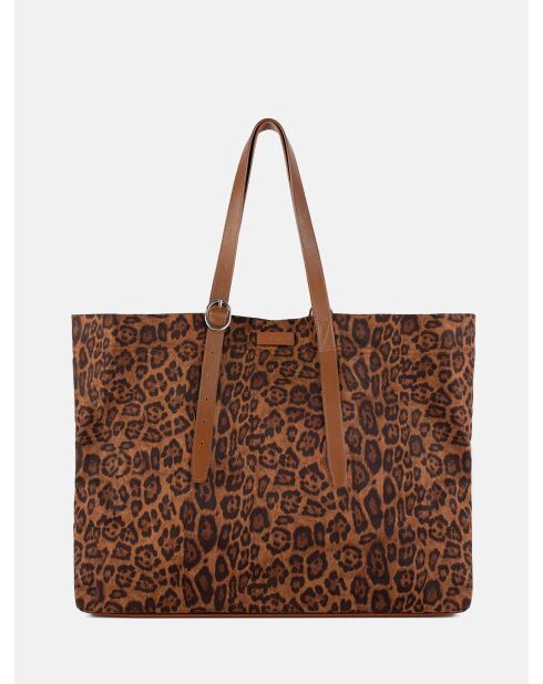 Bolso Big City Life de piel de leopardo y piel sintética - 52 x 13 cm