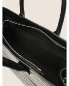 Wild District zwarte leren handtas - 37x13 cm