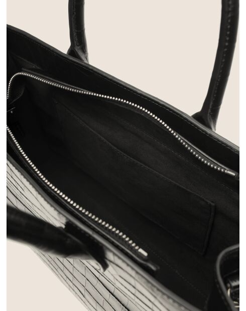 Wild District zwarte leren handtas - 37x13 cm