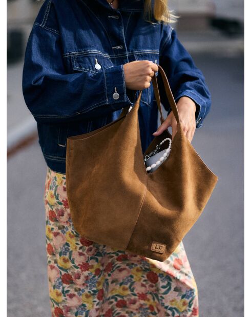 Sac cabas en cuir Nothing Left To Prove marron - 47x18 cm