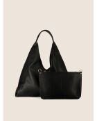 Urban Wanderer zwarte leren schoudertas - 51x10 cm