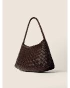 Bandolera True Colors Mini de piel marrón oscuro - 33x11 cm