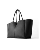 Sac cabas en cuir Lost In France noir - 58x15 cm