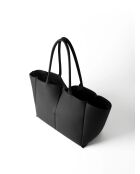 Sac cabas en cuir Lost In France noir - 58x15 cm