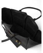 Sac cabas en cuir Lost In France noir - 58x15 cm