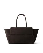Sac cabas en cuir velours Midnight City Lights marron foncé - 55x12 cm