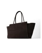 Sac cabas en cuir velours Midnight City Lights marron foncé - 55x12 cm