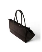 Sac cabas en cuir velours Midnight City Lights marron foncé - 55x12 cm