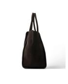Sac cabas en cuir velours Midnight City Lights marron foncé - 55x12 cm